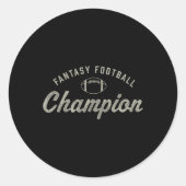 Funny Fantasy Football Champion Entwurf Saison C Runder Aufkleber (Vorderseite)
