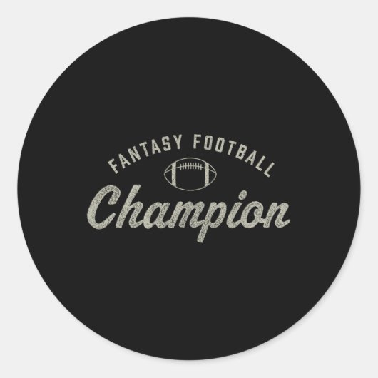 Funny Fantasy Football Champion Entwurf Saison C Runder Aufkleber (Vorderseite)
