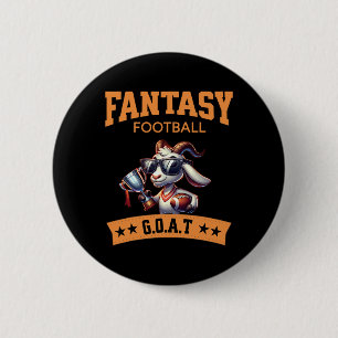 Funny Fantasy Football Champion Goat Button