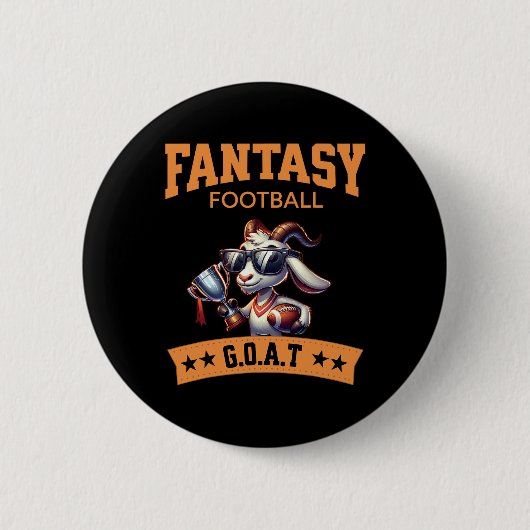 Funny Fantasy Football Champion Goat Button (Vorderseite)