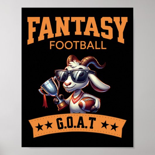 Funny Fantasy Football Champion Goat Poster (Vorne)