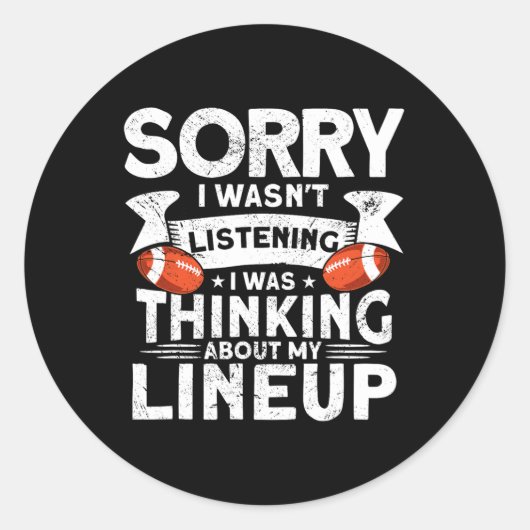 Funny Fantasy Football Player Outfit - Fantasy Foo Runder Aufkleber (Vorderseite)