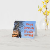 Funny FAPPY BIRTHDAY YOU OLD BUZZARD Karte (Gelbe Blume)