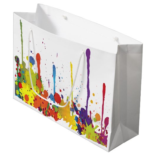 FUNNY FARBE SPLASH II + Ihr Backgr. Ideen Große Geschenktüte (Vorderseite Schrägansicht)