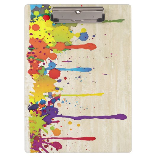 FUNNY FARBE SPLASH II + Ihr Backgr. Ideen Klemmbrett (Vorderseite)