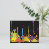 FUNNY FARBE SPLASH II + Ihr Backgr. Ideen Postkarte (Stehend Vorderseite)