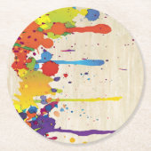 FUNNY FARBE SPLASH II + Ihr Backgr. Ideen Runder Pappuntersetzer (Vorderseite)