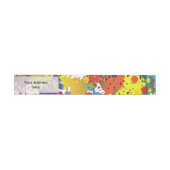 FUNNY FARBE SPLASH II + Ihr Backgr. & Text Rundum-Adressaufkleber (Person)
