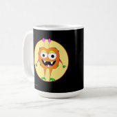 Funny, farbenfroh, Cartoon Monster, Halloween Kaffeetasse (Vorderseite Links)