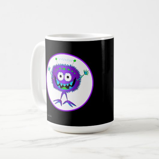 Funny, farbenfroh, Cartoon Monster, Halloween Kaffeetasse (Vorderseite Links)