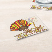 Funny, farbenfroh, Cartoon Türkei Rechteckiger Pappuntersetzer (angewinkelt)