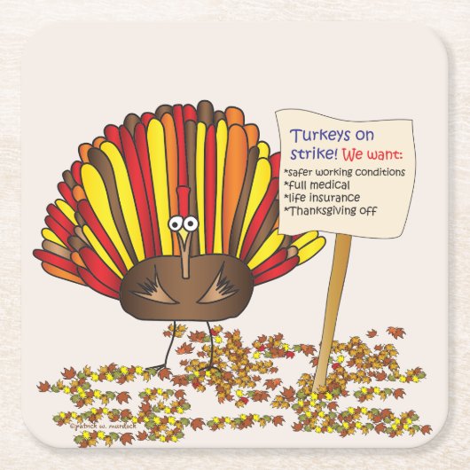 Funny, farbenfroh, Cartoon Türkei Rechteckiger Pappuntersetzer (Vorderseite)