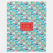 Funny farbenfroh ho ho ho ho Weihnachts-Buchstaben Fleecedecke (Vorderseite)