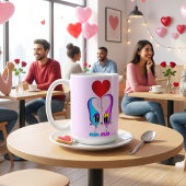 Funny, farbenfroh, Niedlich, Cartoon Valentinherz Kaffeetasse