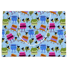 Funny farbenfrohe Frösche und Hummeln Große Geschenktüte