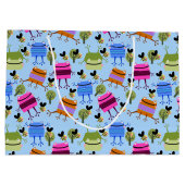 Funny farbenfrohe Frösche und Hummeln Große Geschenktüte (Rückseite)