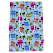 Funny farbenfrohe Frösche und Hummeln Mittlere Geschenktüte (Rückseite)