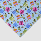 Funny farbenfrohe Frösche und Hummeln Seidenpapier (Detail)