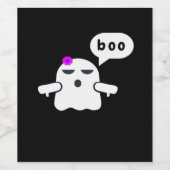 Funny farbenfroher Boo der Missbilligung Mädchen Weinetikett (Einzelnes Label)