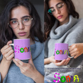 Funny, farbenfroher Cartoon-Charakter | Sonia Kaffeetasse
