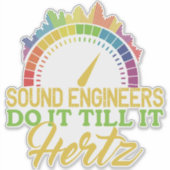 Funny farbenfroher Puzzle Sound Engineer Hertz Aufkleber (Vorderseite)