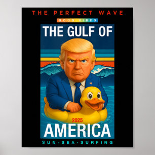 Funny farbenfroher Trump im Golf von Amerika bea Poster