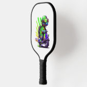 Funny farbige Schildkröte auf einem Scooter Pickleball Schläger (Links)