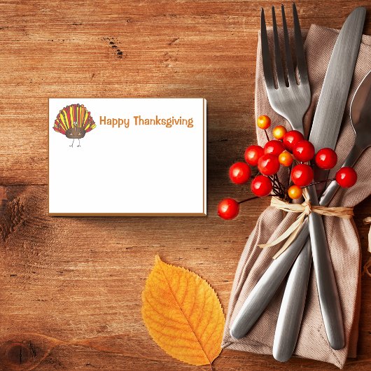 Funny, farbiger Cartoon Erntedank Türkei Post-it Klebezettel