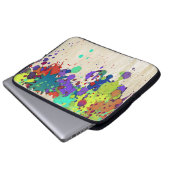 FUNNY FARBSPLASH I + Ihre Ideen Laptopschutzhülle (Vorne Knopf)