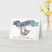 Funny Farewell Boss Colleague Card - SLOTH Hanging Karte (Gelbe Blume)