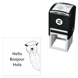Funny Farm Animal Alpaca Gruß Cartoon Permastempel