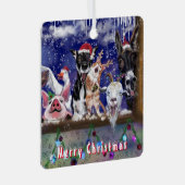 Funny Farm Animal Christmas Ornament Aus Metall (Vorderseite Rechts)