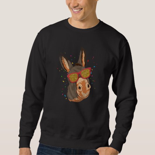 Funny Farm Animal Party Animal Cool Sunglasses Don Sweatshirt (Vorderseite)