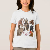 Funny Farm Animal Portrait Tri-Blend Shirt (Vorderseite)