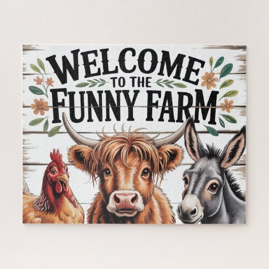 Funny Farm Animals Puzzle (Horizontal)