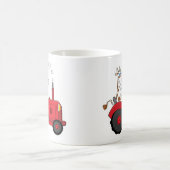 Funny Farm Cow auf Zugmaschine personalisiert Kaffeetasse (Mittel)
