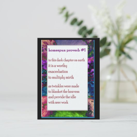 Funny Farm Gedicht Card #11 Postkarte (Stehend Vorderseite)