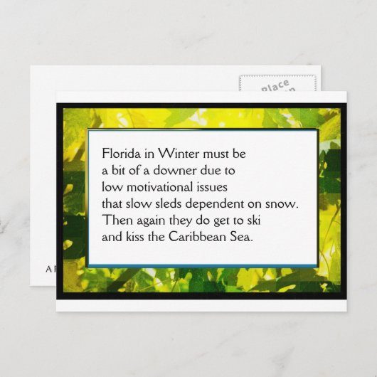 Funny Farm Gedicht Card #1 Postkarte (Vorne/Hinten)