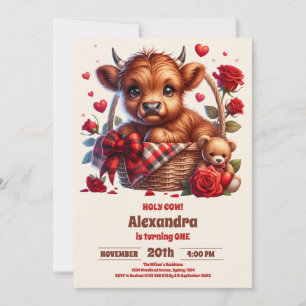 Funny Farm Heilige Kuh Hochland 1. Geburtstag Einladung