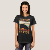 Funny Farm Piglet Easily Distracted By Pigs T-Shirt (Vorne ganz)