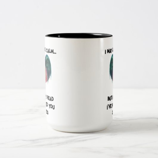 Funny Farm Rooster Zweifarbige Tasse (Mittel)