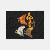 Funny Farmer Gift - I Love My Ladies Chicken  Fleecedecke (Vorderseite (Horizontal))
