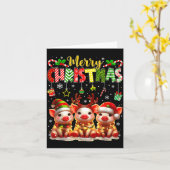 Funny Farmer Merry Christmas Reindeer Santa Gs Fam Karte (Gelbe Blume)