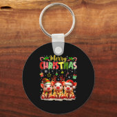 Funny Farmer Merry Christmas Reindeer Santa Gs Fam Schlüsselanhänger (Vorderseite)