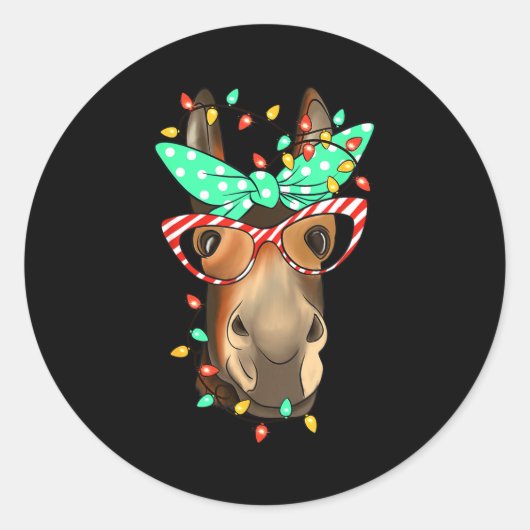 Funny Farmer Women Girls Family Christmas Runder Aufkleber (Vorderseite)