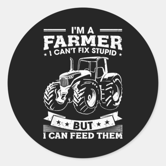 Funny Farming Tractor I'm A Farmer I Feed People Runder Aufkleber (Vorderseite)