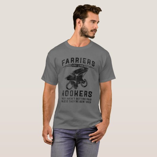 Funny Farrier Hoof Trimming Pferd Pferd Shooting H T-Shirt (Vorne ganz)