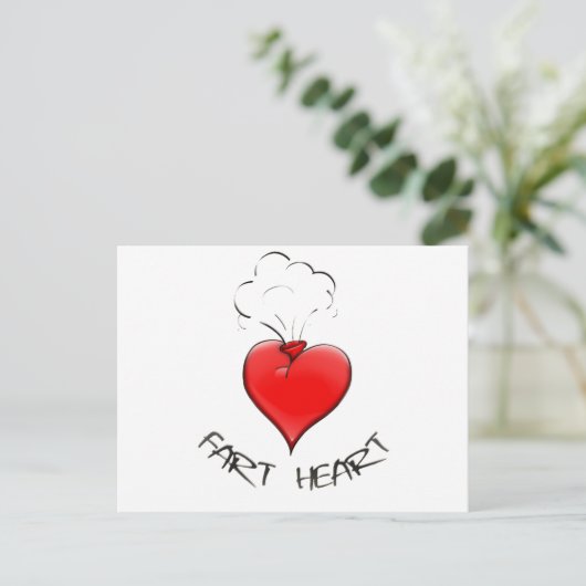 Funny Fart Heart Postkarte (Stehend Vorderseite)
