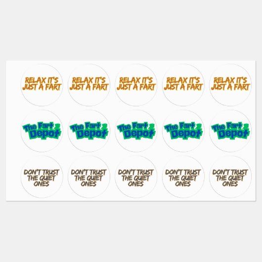 Funny Fart Humor Etiketten (Blatt)