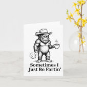 Funny Farting Bigfoot Cowboy Sometimes I Just Be F Karte (Gelbe Blume)